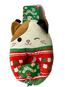 Squishmallows Kids Size 2-3 Cats Holiday Red Sweater Slippers New - Picture 1 of 4
