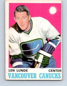 VINTAGE HOCKEY CARD OPC 1970 VANCOUVER CANUCKS LEN LUNDE NO108 - Picture 1 of 2