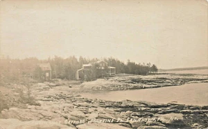 Friendship ME Martins Point Houses Rocky Coast Real Photo Postcard - Picture 1 of 2