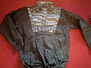 VINTAGE Burton Surf wear Jacket Men XL Black Geometric Aztec Snowboarding 90s - Picture 1 of 18