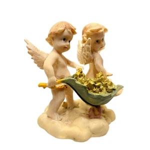 Cherub Wheelbarrow of Gold Figurine - Picture 1 of 9