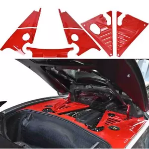 Red Engine Bay Panel Cover Frame Trim For Corvette C8 Z06 Z51 Coupe 2020-2025 - Foto 1 di 13