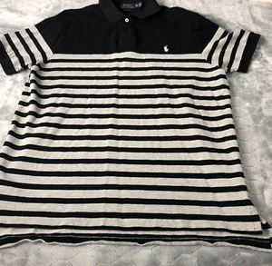 Polo Ralph Lauren Para Hombres XXL Adulto Negro Blanco Rayas Preppy Informal Poni - Imagen 1 de 6