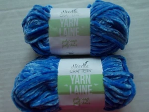 Needle Crafters Poly-Soft chenille yarn, Blueberry, lot of 2 (51 yds ea) - Picture 1 of 2