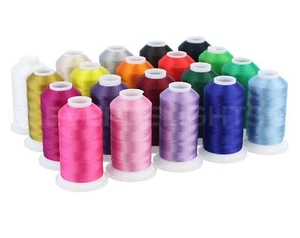 Embroidery Machine Thread Set - 20 Colors - 1100 Yard Spools - Polyester Thread - Picture 1 of 2