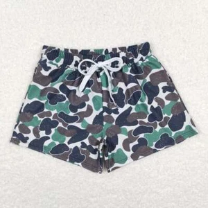 Boys Green Camouflage Swimming Trunks Kids Baby Summer Beach Swimming Wear - Picture 1 of 17