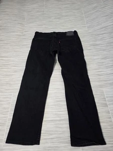 Levi's 514 Straight Fit Black Stretch Denim Jeans Mens Actual Size 34 X 29 M2221 - Picture 1 of 4