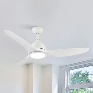 52" Modern White ABS 3-blade Propeller Ceiling Fan with - Picture 1 of 5