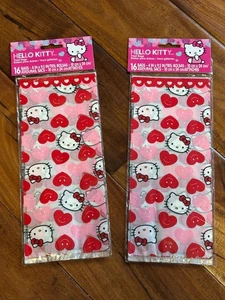 Nuevo Hello Kitty Juego de 2 (32 Bolsas en Total) Bolsas de Golosinas 4" x 9.5" Día de San Valentín - Imagen 1 de 4