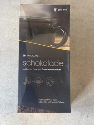 New Ganocafe Schokolade Hot Cocoa With Ganoderma 20 Sachets Gano Excel 02/2027 - Image 1 of 4