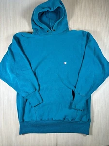 Champion Reverse Weave Hoodie Mens 2XL Lazuline Blue Cotton Logo Fleece Lined - Picture 1 of 5
