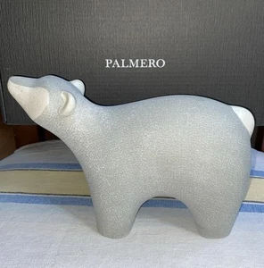 NIB Palmero Ceramic Menagarie Series- Piers Bear Figurine Gray and White - Picture 1 of 14