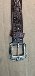 Ariat Kunstledergürtel mit Krokodilleder braun & schwarz Herren 34 - Bild 1 von 6