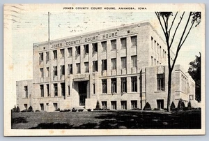Anamosa Iowa Jones County Court House ca. 1939 Postkarte - Bild 1 von 2