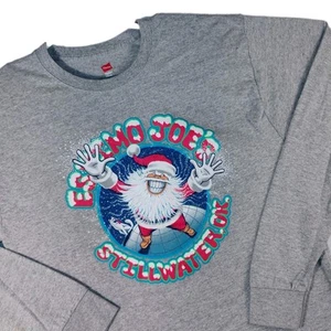 Eskimo Joe's Stillwater, OK. Santa Claus Reindeer Sleigh Christmas LS T-Shirt M - Picture 1 of 7