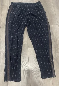Pantalones Jogger Anthropologie Ikat Estampado Cuentas Tejido Talla Mediana Pull-On Boho - Imagen 1 de 6