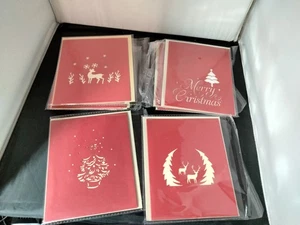 3D POP UP Christmas Card Reindeer Merry Christmas Tree + Envelope - Picture 1 of 9
