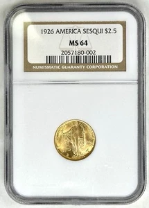 1915-S $1 Pan Pacific Gold Commemorative Dollar NGC MS61 Key Date Coin Rare - Picture 1 of 4