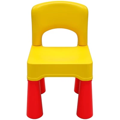 Silla ergonómica amarilla para niños ligera apilable para uso en interiores y exteriores Foto 1 de 4