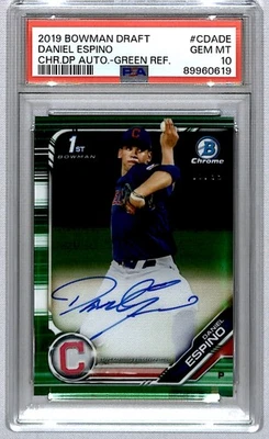 Daniel Espino 2019 Bowman Chrome Draft Green Refractors /99 #CDA-DE PSA 10 - Image 1 of 2