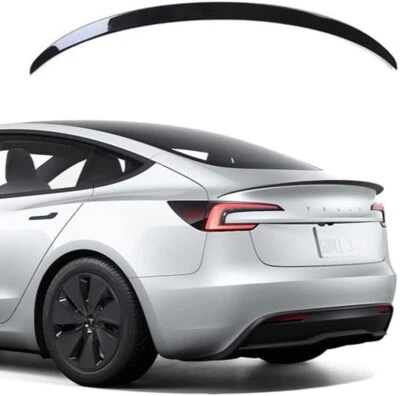 Alerón para Tesla Modelo 3 Highland 2025 2024 Original Ala Trasera Labio Negro Brillante