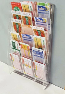 Espositore porta schede Gratta e vinci in plexiglass da parete 18 tasche - Foto 1 di 1
