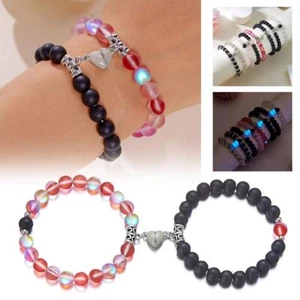 Pulseras Magnéticas para Parejas Distancia Pulsera Cuentas Naturales San Valentín ~ - Imagen 1 de 25