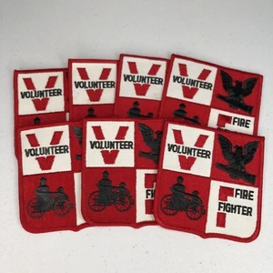 Lote De 7 Parches De Hombro De Bomberos Voluntarios De Colección Nuevo Stock Antiguo - Imagen 1 de 4