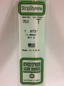 Evergreen 763 Plasticcart T Shape 1,8x1,8x350mm (4) Polystyrene T-Profil Channel - Bild 1 von 3