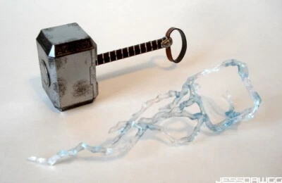 1/6 Ilumina Mjolnir Hammer Thor Hot Toys Avengers 12" Figura Deadpool Stan Lee Foto 1 de 4