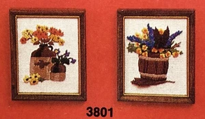 Artcraft Concepts Nostalgia Mini Pair Flowers #3801 Crewel Sewing Kit 1978 - Picture 1 of 4