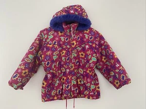 Jupa Sports Youth Girls Bright Pink Colorful Jacket 6x/7 Full Zip Hooded Warm - Picture 1 of 12