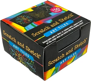 Scratch & Sketch Art Tiles (150 Gold Foil, Silver Foil, and Multi-Color Tiles... - Picture 1 of 8