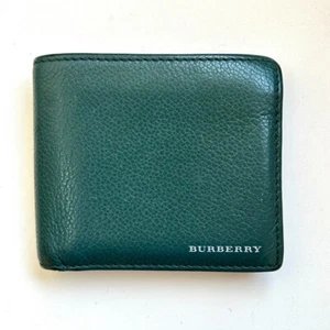 Cartera BURBERRY Cuero Auténtico Plegable en Verde - Imagen 1 de 9