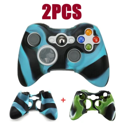 2 PIEZAS Para Controlador Microsoft Xbox 360 Funda Suave Silicona Protectora Recubrimiento Cubierta Foto 1 de 4
