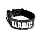 Tactical Dog Collar Custom Made 2" Multicam Black with Name Patch