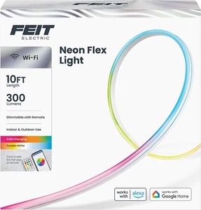 Smart LED Neon Flex Strip Lights, 10FT, Bendable, RGBW Color Chasing, Dimmable, - Picture 1 of 12