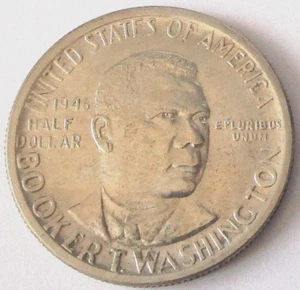 1946 Booker T. Washington Commemorative Half Dollar Choice Unc LUSTEROUS - Picture 1 of 2