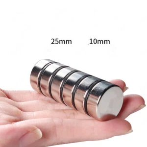 1-40pcs 25mmx10mm N50 fuerte tierra rara neodimio disco imanes cilíndricos 1 "x2 / 5" - Imagen 1 de 3