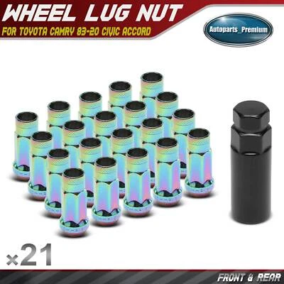Tuerca de rueda delantera y trasera 21 piezas M12-1.5 para Toyota Camry 1983-2020 Civic Accord Foto 1 de 4