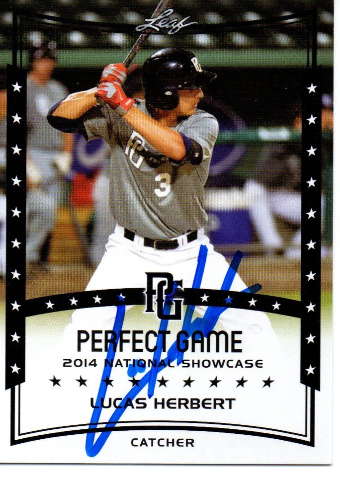 Lucas Herbert 2014 Leaf Perfect Game Signed Card - Image 1 of 1