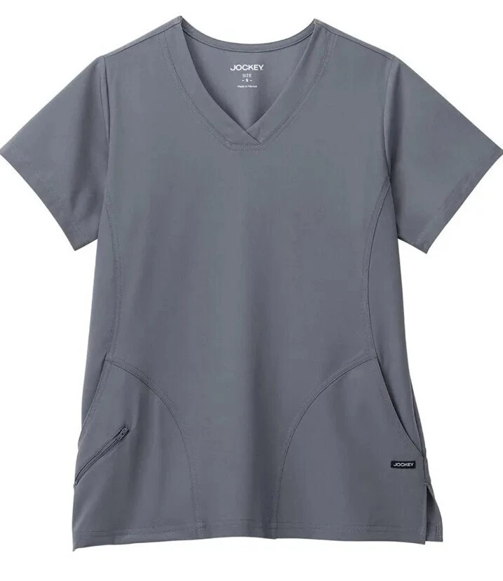 Blusa Médica Para Mujer Jockey Calce Clásico Cuello en V XXS Bolsillos Laterales Dobladillo Dividido NEGRA Foto 1 de 1