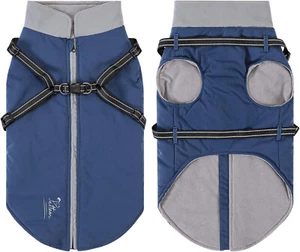 PETTOM Waterproof Dog Coat All In One Harness & Coat Light Weight Blue 3XL 50cm - Picture 1 of 7