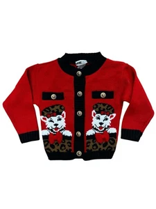 Vintage 90s Jet Set Sweaters Scotty Dog Graphic Cardigan 3T - Picture 1 of 5