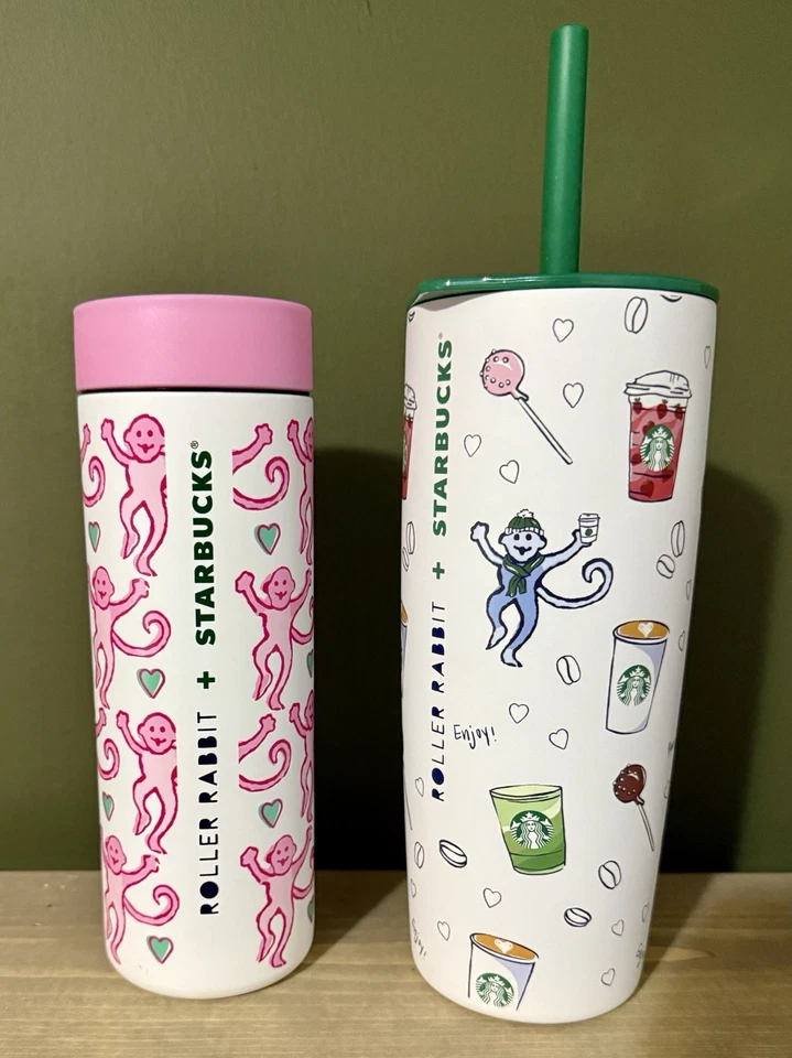 Vaso de acero inoxidable para cafetería Roller Rabbit Starbucks para él y para ella Foto 1 de 1