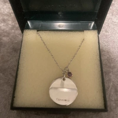 Clogau 925 Sterling Silver Necklace, Pink stone Pendant, 9ct Welsh Rose Gold  - image 1 of 4