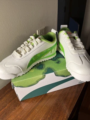 Zapatilla deportiva PUMA Roma Slime Nickelodeon para niños talla US 2,5C marfil brillante/verde lima nueva en caja Foto 1 de 4