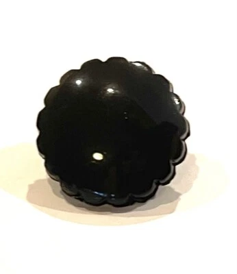 6 Pcs Black Daisy Floral Shiny Shank Buttons 13.5mm - Image 1 of 4