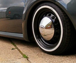 16" Black&Whitewall Portawall Tyre insert Trim Set VW Bug Beetle #088 - Picture 1 of 2