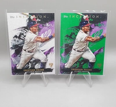 (2) 2021 Topps Inception #63 CRISTIAN PACHE White & Green RC Atlanta Braves  - Image 1 of 2